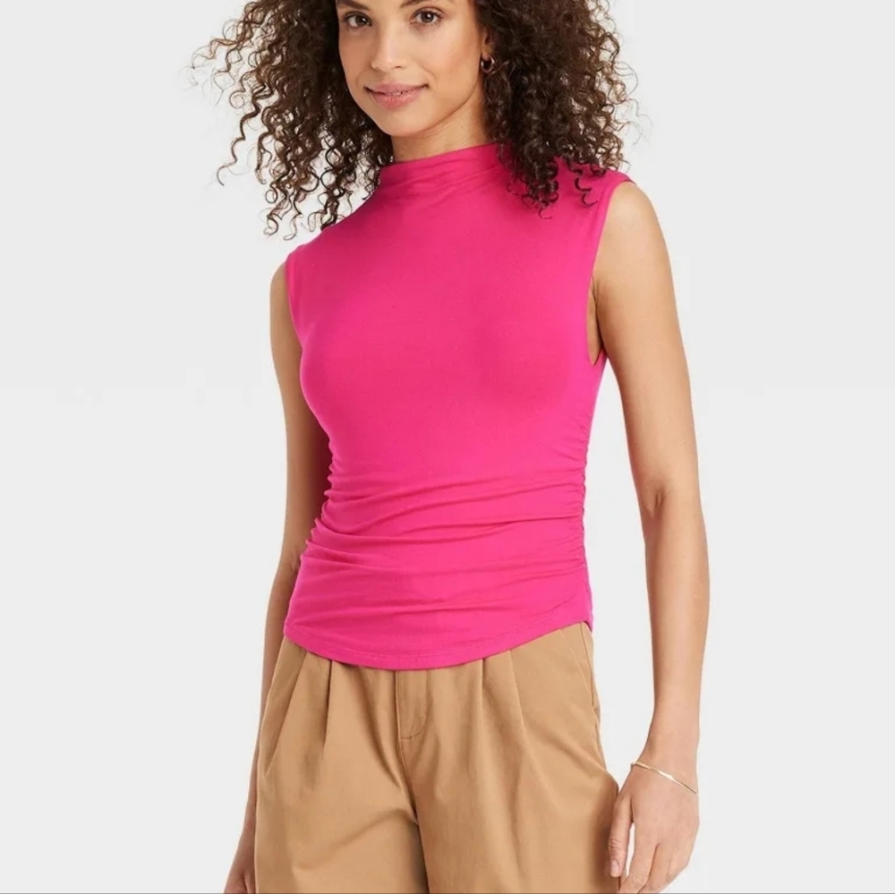 A New Day Women's Side Ruched Short Sleeve T-Shirt
